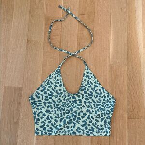 SHEIN Green Halter Crop Tank Top